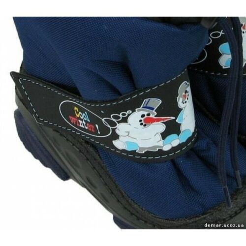 DEMAR Baby Kids Snow Winter Boots Woollen Fur - Snowman Blue