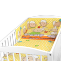 5Pc Bedding Set Nursery Pillow Duvet Bumper Fit Cot 120x60cm Sheep Yellow
