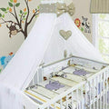10Pc Bedding Set Safari Beige Cotton Bumper Pillow Duvet Sheet Fit Cot 120x60cm