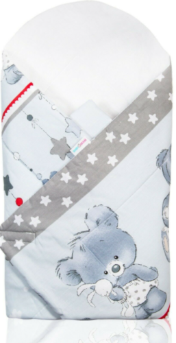 Baby Swaddle Wrap Newborn Blanket Cottion Sleeping Bag Cuddle bears grey