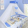 10Pc Bedding Set Safari Blue Cotton Bumper Pillow Duvet Sheet Fit Cot 120x60cm