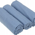 Baby Muslin Nappies Cloth Diaper Cotton 3-PACK 70x70cm Plain Blue