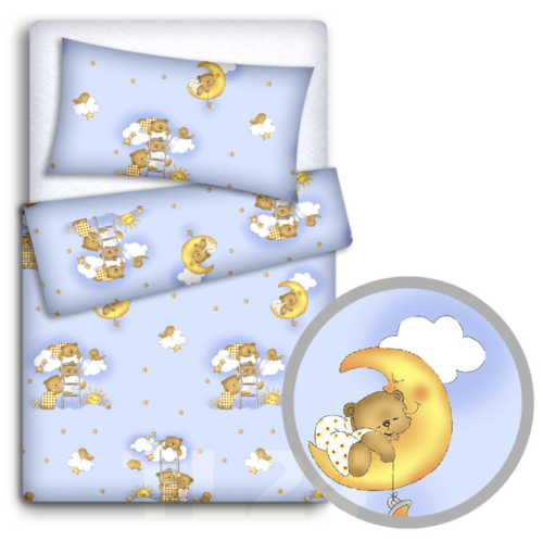 Baby Bedding Fit Junior Bed 150x120cm Pillowcase Duvet  Cover  Ladder Blue