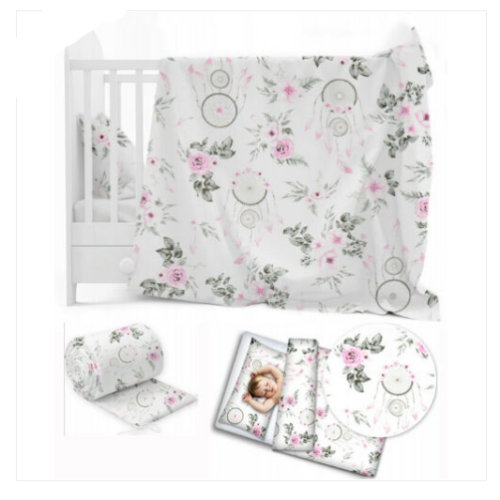 Baby Dream Catcher 3Pc Bedding Set Pillow Duvet Bumper Fit Cot 120x90cm