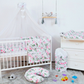 BABY Garden Flowers NURSERY 14PC BEDDING SET PILLOW DUVET BUMPER FIT COT 120x60