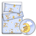 2pc Baby Filled Bedding Set Duvet Pillow 100% Cotton For Cotbed 135x100 Ladder Blue