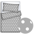 Baby Bedding Fit Junior Bed 150x120cm Pillowcase Duvet Cover Dots Grey