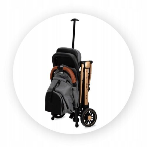 MOMI ESTELLE Grey/Gold Baby Stroller Lightweight Maneuverable Folded Pushchair