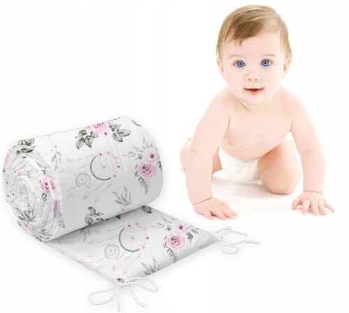 Padded 260cm Dream Catcher Bumper To Fit Crib Baby Nursery All round 100% Cotton