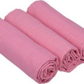 Baby Muslin Nappies Cloth Diaper Cotton 3-PACK 70x70cm Plain Pink