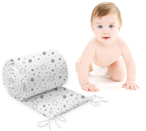 Padded 260cm Milky Way Cot Liner To Fit Crib Baby Nursery All round Cotton