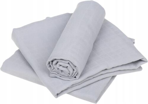 Baby Muslin Nappies Cloth Diaper Cotton 3-PACK 70x70cm Plain Grey