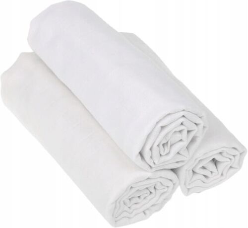 Baby Muslin Nappies Cloth Diaper Cotton 3-PACK 70x70cm White