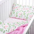 2pc Baby Bedding set Double Sided fit Cot 120x90cm Cotton Muslin Flaming