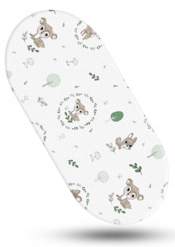 80x38cm Fitted Sheet 100% Cotton for Baby Moses Basket Pram Fairy-tale Forest