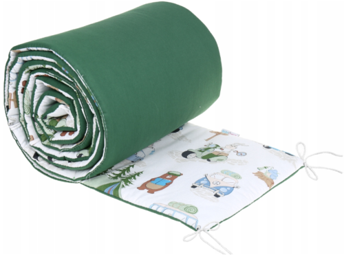 Cot Liner 180cm fit Cot 120x60cm 100% Cotton Baby Nursery Camping/Green
