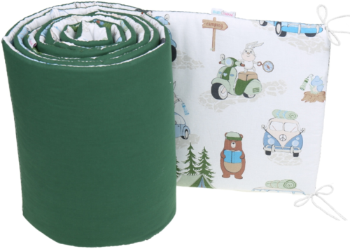 Cot Liner 180cm fit Cot 120x60cm 100% Cotton Baby Nursery Camping/Green