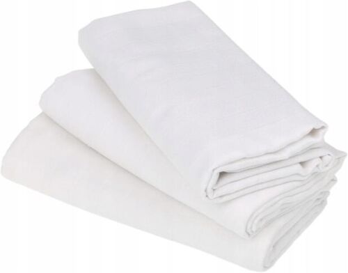 Baby Muslin Nappies Cloth Diaper Cotton 3-PACK 70x70cm White