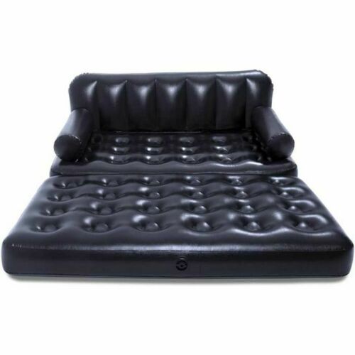 Double Inflatable Sofa 75054 Lounge Air Bed Bestway 5-In-1 188X152X64cm - Black