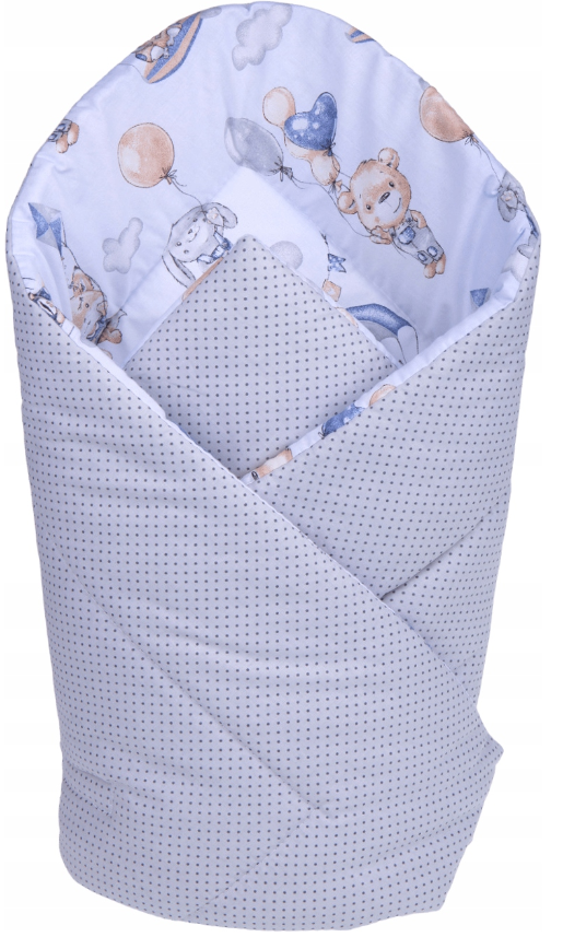 Baby Infant Swaddle Wrap Sleeping Bag Newborn Bedding Blanket Cotton Dots grey/Walk in the Clouds