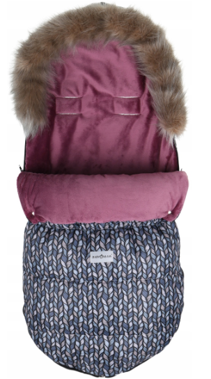 Large Baby Kid Footmuff Fluffy Collar Stroller Pushchair Sleeping Bag Husky Berries