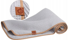 Waffle Blanket for Baby 100% Reversible Cotton 100x78cm Grey - MyHappy Baby