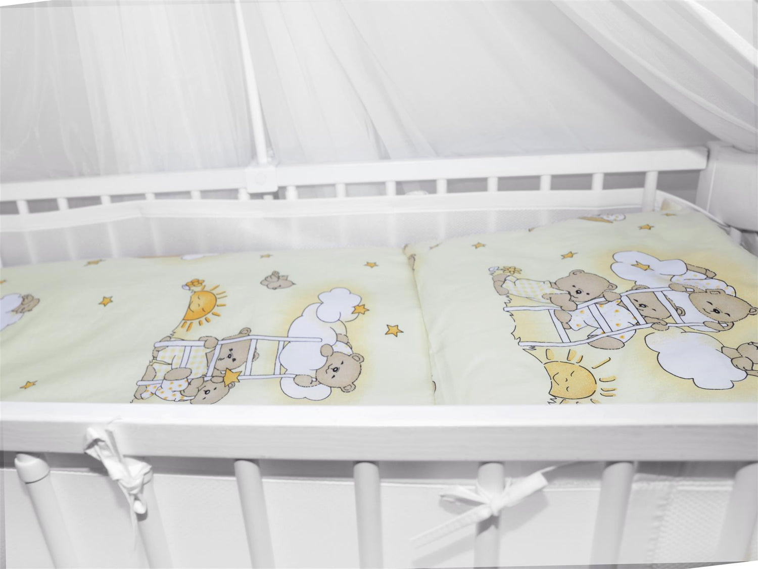 Baby Cot Bedding Set 9pc Fit Cot 120x60cm Ladder Cream