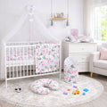 14Pc Garden Flowers Baby Nursery Bedding Set Bumper Pillow Duvet Fit Ctbed 140x70cm