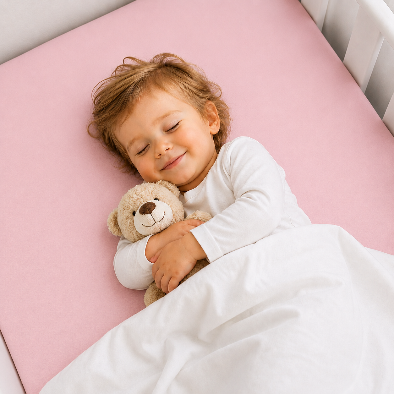 BABYMAM 4 Pack Cot Fitted Sheets 120x60 cm, 100% Organic Jersey Cotton Baby Cot Sheets, Soft Breathable Baby Bedding, Elasticated Mattress Covers (Pink)