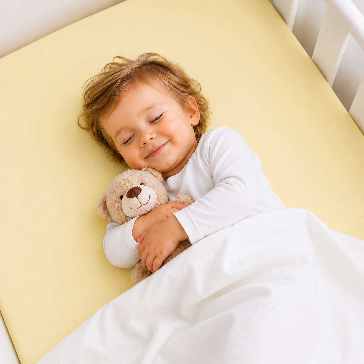 BABYMAM 4 Pack Cot Fitted Sheets 120x60 cm, 100% Organic Jersey Cotton Baby Cot Sheets, Soft Breathable Baby Bedding, Elasticated Mattress Covers (Yellow)