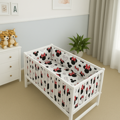 Baby Cot Liner Fit Crib All-round 260cm Straight Cotton Bow Ears - MyHappy Baby