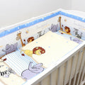 Baby Bedding Set 120x60cm 6pc All-round Bumper Fit Cot 100% Cotton Safari Blue