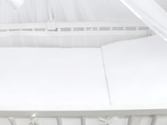 Baby Cot Bedding Set 9pc Fit Cot 120x60cm White - MyHappy Baby