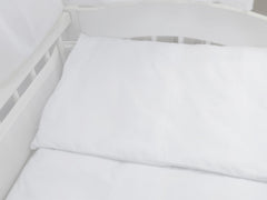 Baby Cot Bedding Set 6Pc Fit Cot 120x60cm White - MyHappy Baby