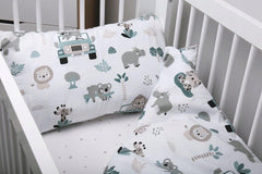 Baby Bedding Set 3pc All-round Bumper Fit Cot bed 120x60cm On Safari - MyHappy Baby