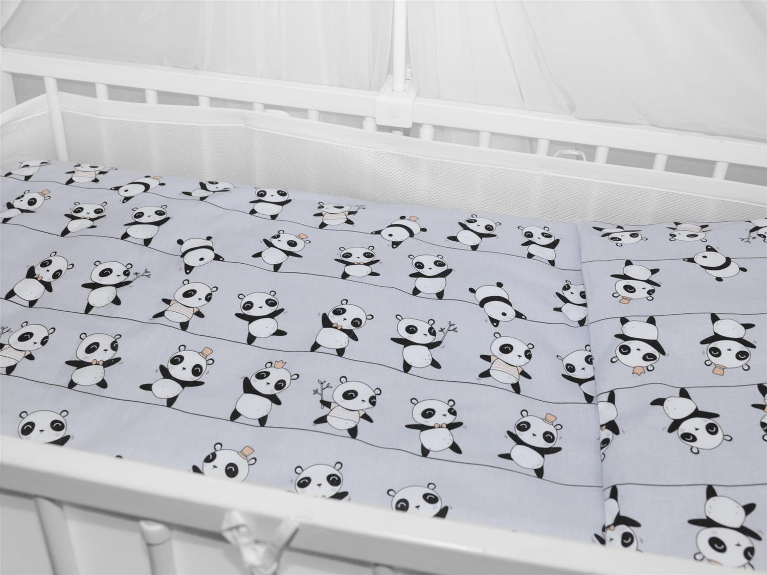 Baby Cot Bedding Set 9pc Fit Cot 120x60cm Panda