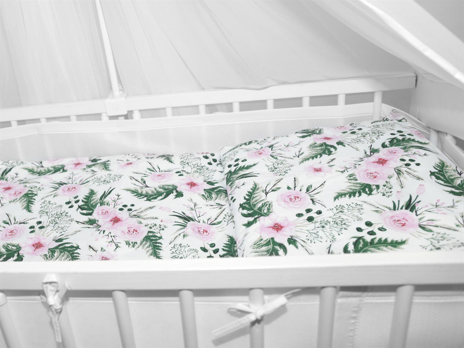 Baby Cot Bedding Set 9pc Fit Cot 120x60cm Garden Flowers