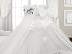 BABYMAM Canopy Mosquito Drape Dressing Net Holder Nursery to Fit Cot Bed Garden Flowers - MyHappy Baby