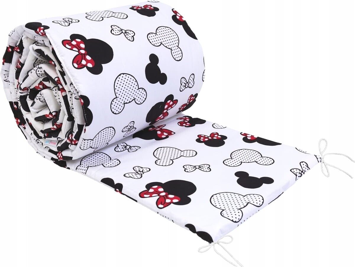 Padded Bumper To Fit Baby Cot Bed All-Round Cotton 420cm Bow Ears
