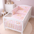 6Pc Baby Bedding Set Duvet Fit Cot 120x60cm Ladder Pink