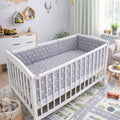 Baby Bedding Set 3pc All-round Fit Cot bed 140x70cm Small White on Grey