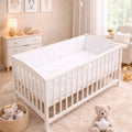 Baby Bedding Set 120x60cm 6pc All-round Bumper Fit Cot 100% Cotton White