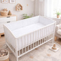 3Pc Baby Bedding Set Bumper All-round Pillow Duvet Fit Cot 120x60cm White