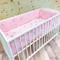 5Pc Baby Bedding Set Bumper ALL-ROUND Pillow Duvet Fit Cot 120x60cm Bunny Pink