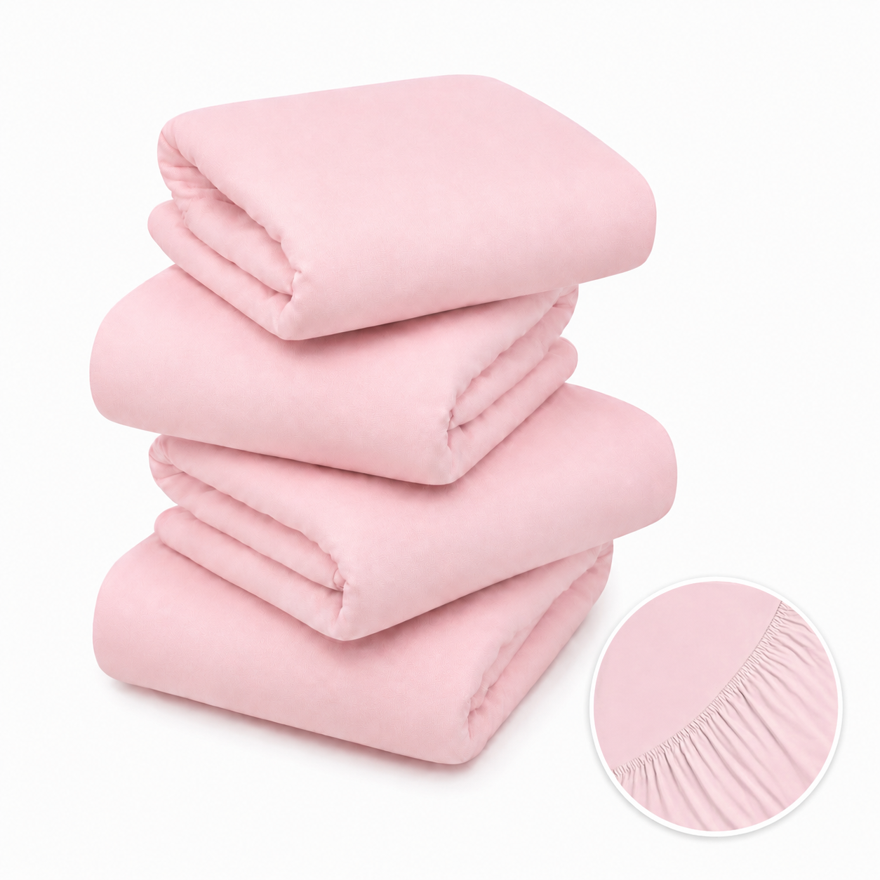 BABYMAM 4 Pack Cot Fitted Sheets 120x60 cm, 100% Organic Jersey Cotton Baby Cot Sheets, Soft Breathable Baby Bedding, Elasticated Mattress Covers (Pink)