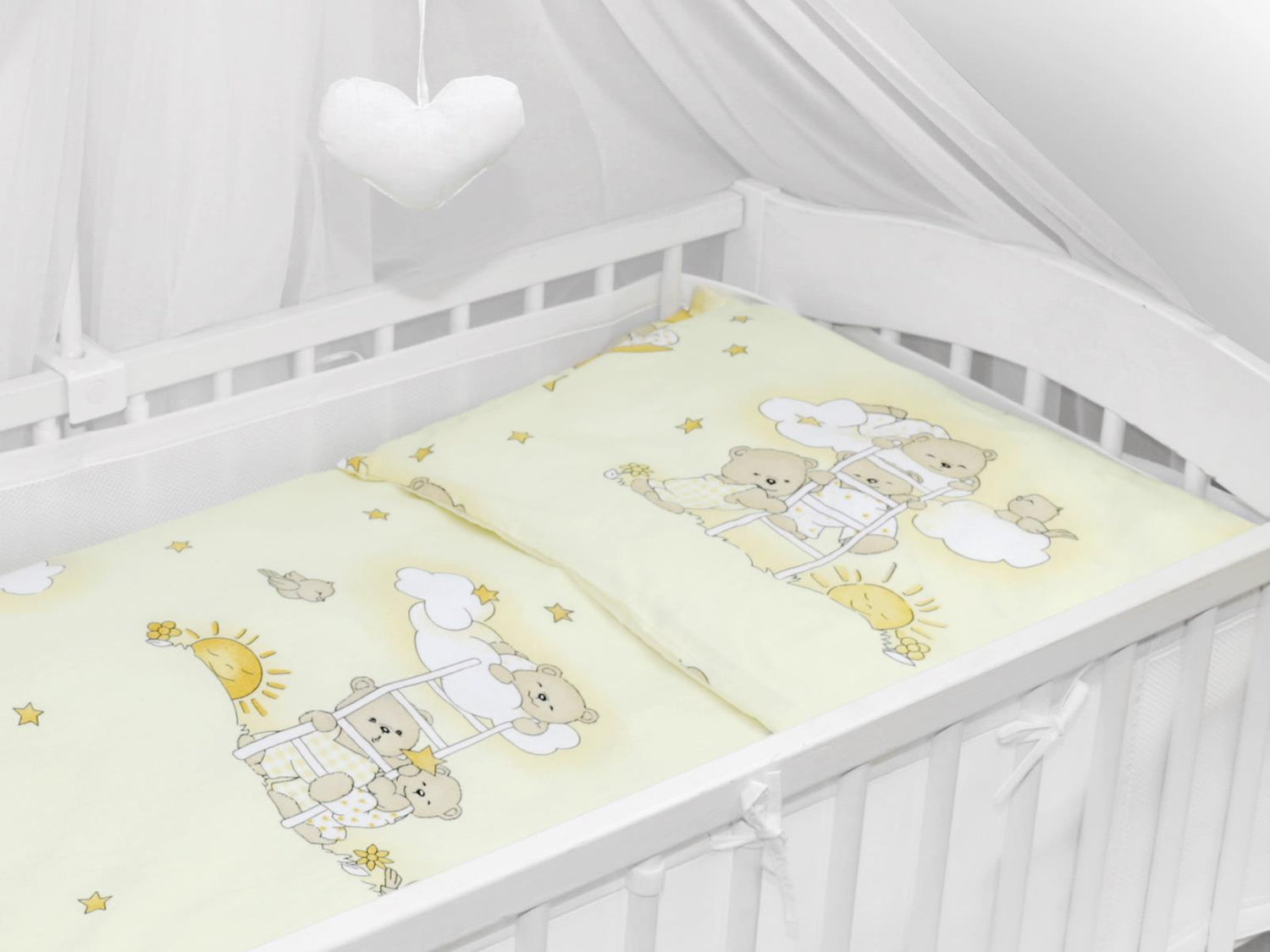 Baby Cot Bedding Set 9pc Fit Cot 120x60cm Ladder Cream