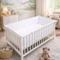 5Pc Baby Bedding Set Bumper ALL-ROUND Pillow Duvet Fit Cot 120x60cm White