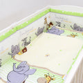 Baby Bedding Set 6pc All-round Bumper Fit Cot 120x60cm 100% Cotton Safari Green