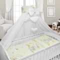 Baby Cot Bedding Set 9pc Fit Cot 120x60cm Ladder Cream