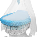 Full Bedding Set With Canopy To Fit Wicker Moses Basket Dimple Blue